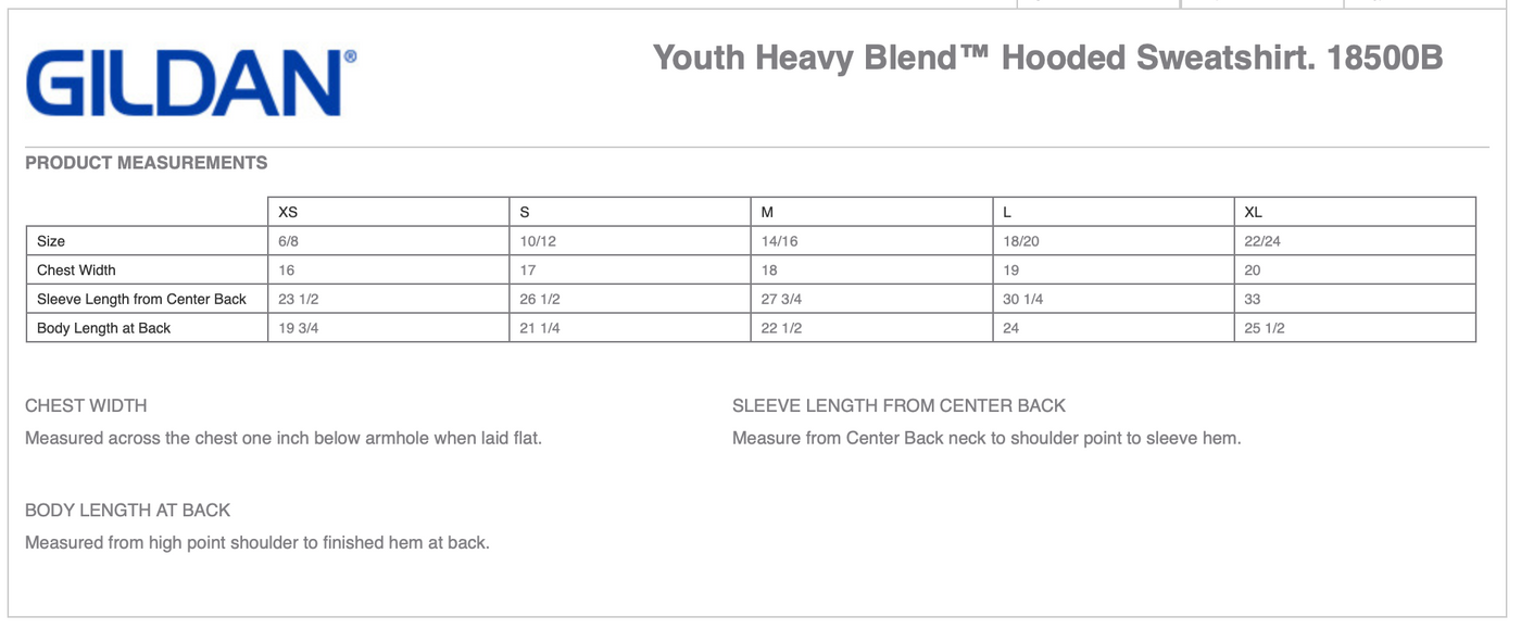 Rozell Equestrian Gildan® Youth Heavy Blend™ Hooded Sweatshirt, 2 Color Options