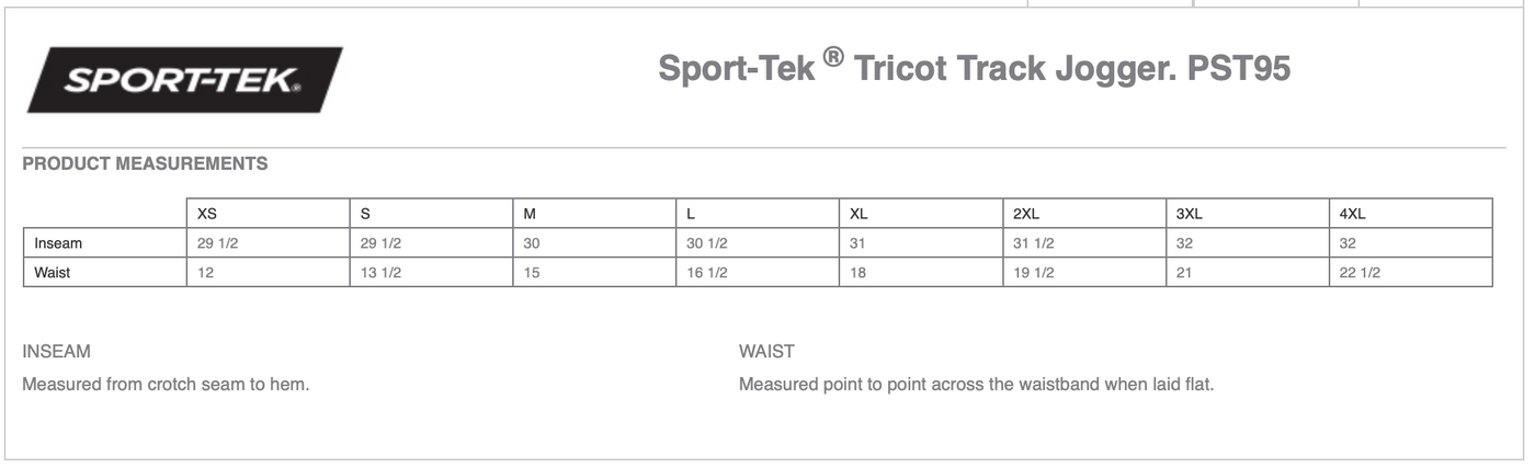 Crescent Bay Pony Club Sport-Tek ® Tricot Track Jogger, Adult + Youth Sizes