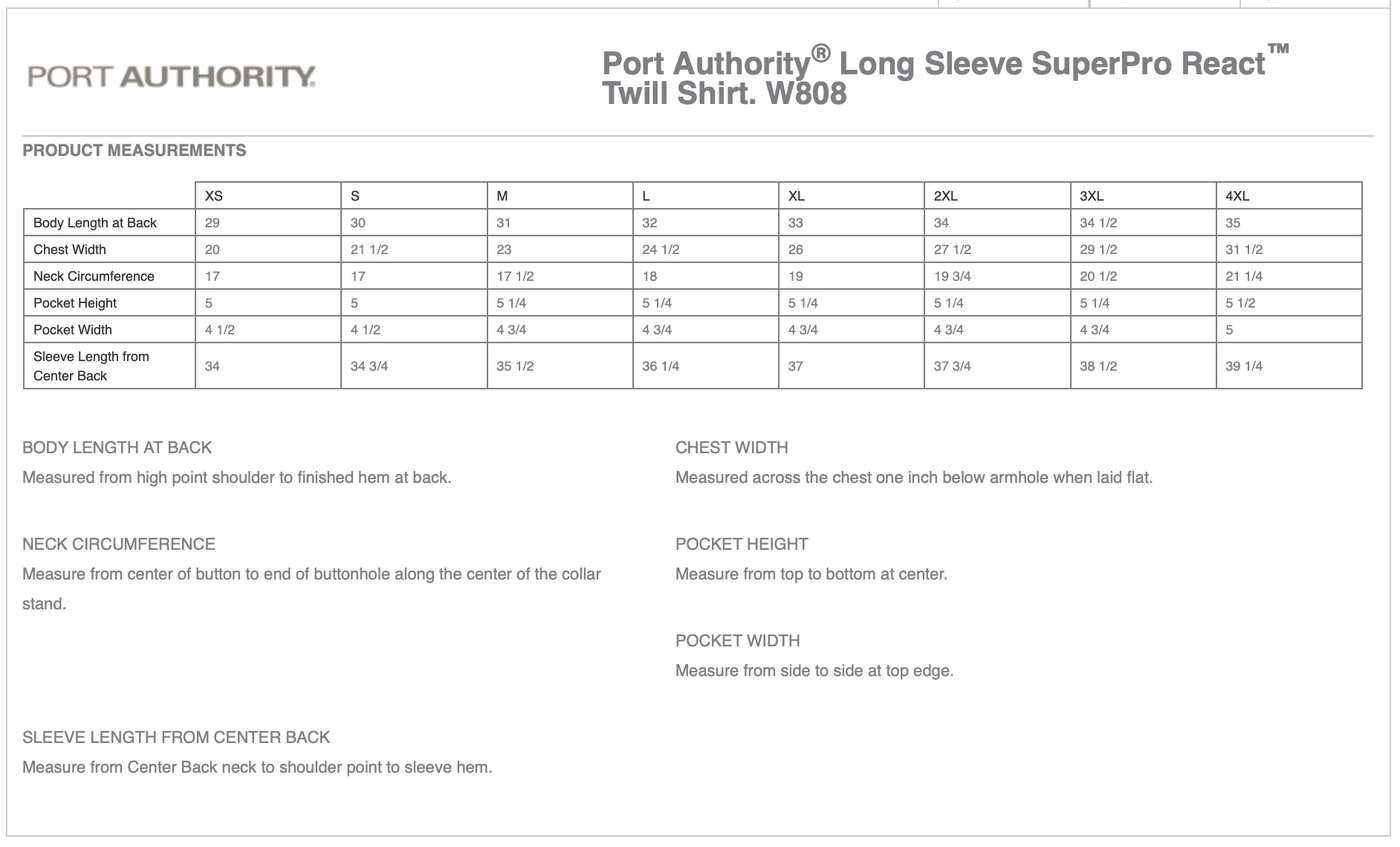 Alex Goldman Port Authority® Long Sleeve SuperPro React ™ - Ladies + Mens Sizes