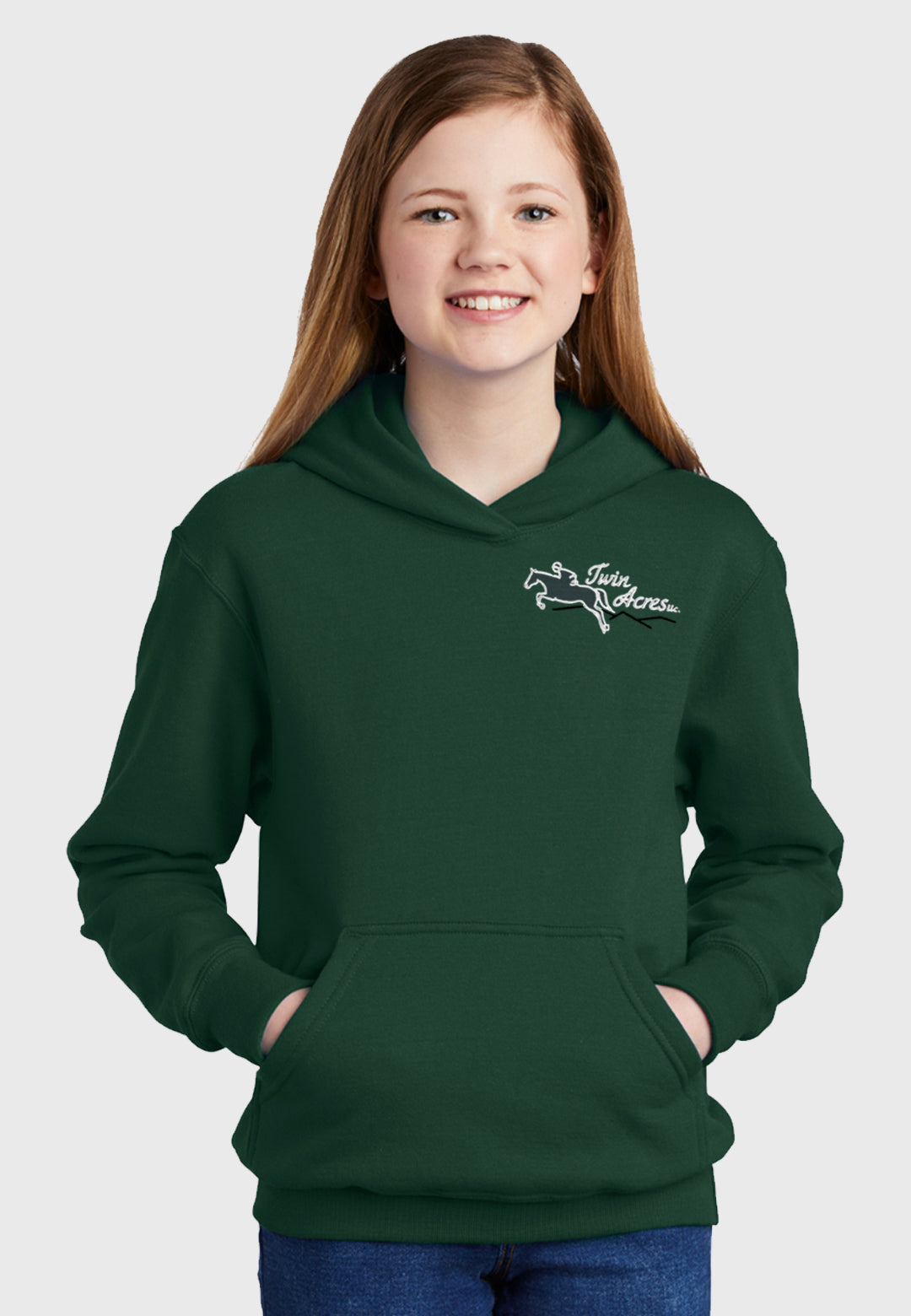 Twin Acres Port & Company® Essential Fleece Pullover Youth Hooded Sweatshirt