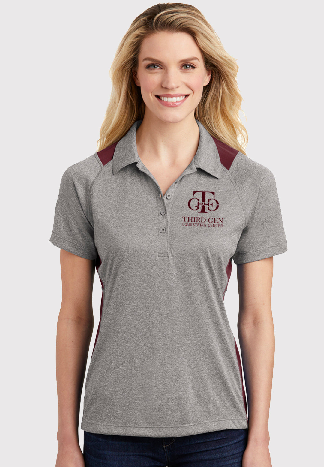 Third Gen Equestrian Center Sport-Tek® Heather Colorblock Contender™ Polo, Ladies + Mens Styles