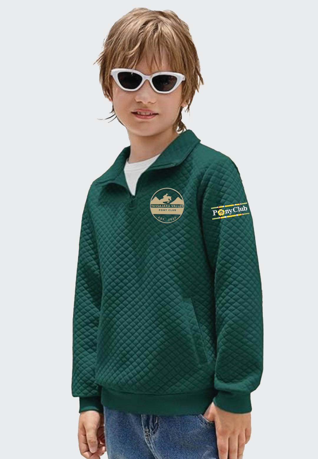 Tassajara Valley Pony Club Youth Quilted 1/4 Zip Sweatshirt