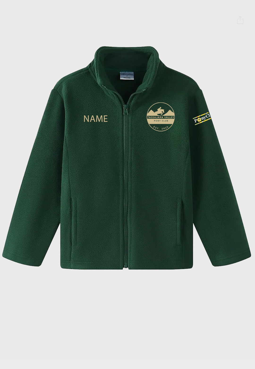 Tassajara Valley Pony Club Youth Full Zip Soft Polar Fleece Jacket with Pockets
