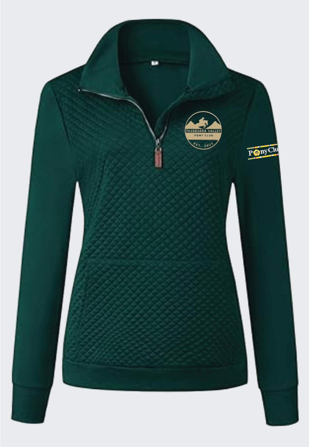 Tassajara Valley Pony Club Ladies Quilted 1/4 Zip Sweatshirt
