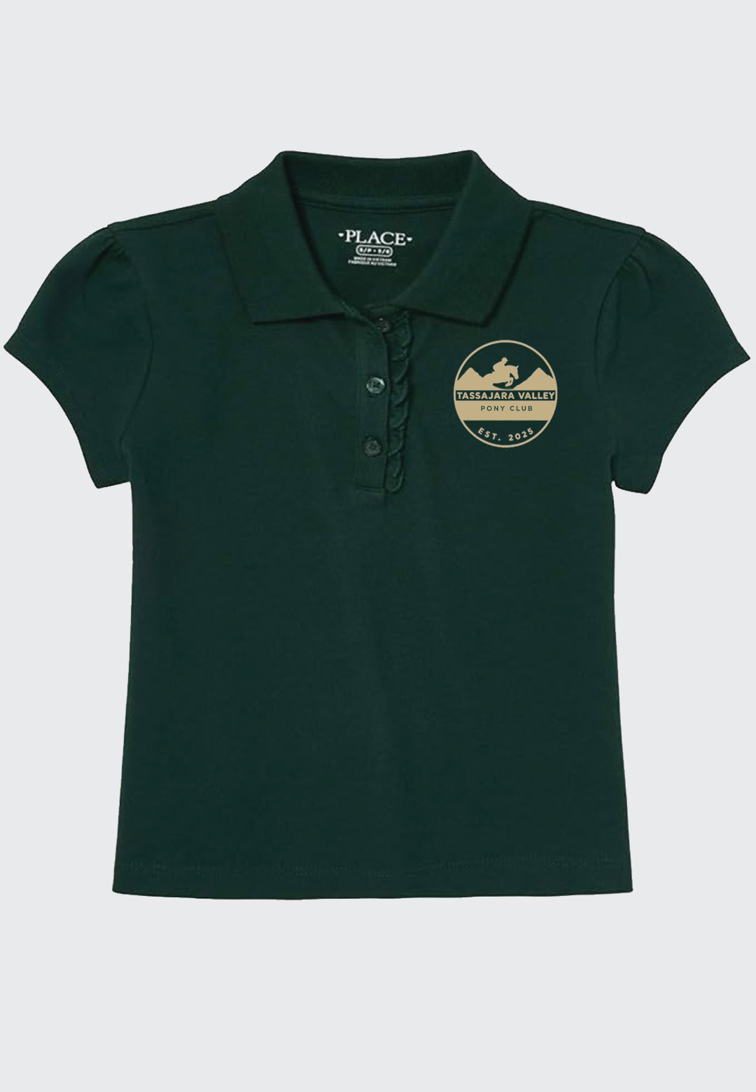 Tassajara Valley Pony Club The Children's Place Girls' Short Sleeve Ruffle Pique Polo