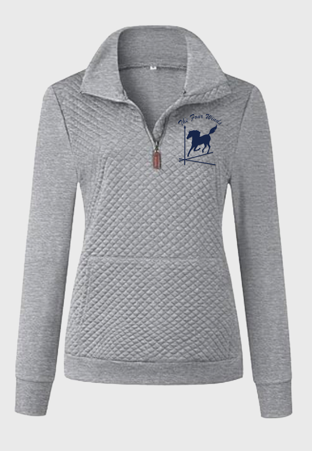 The Four Winds BTFBM Ladies Quilted 1/4 Zip Sweatshirt, 2 Color Options