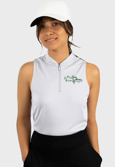 Twin Acres Three Sixty Six Ladies Sleeveless Polo with Zipper, 2 Color Options
