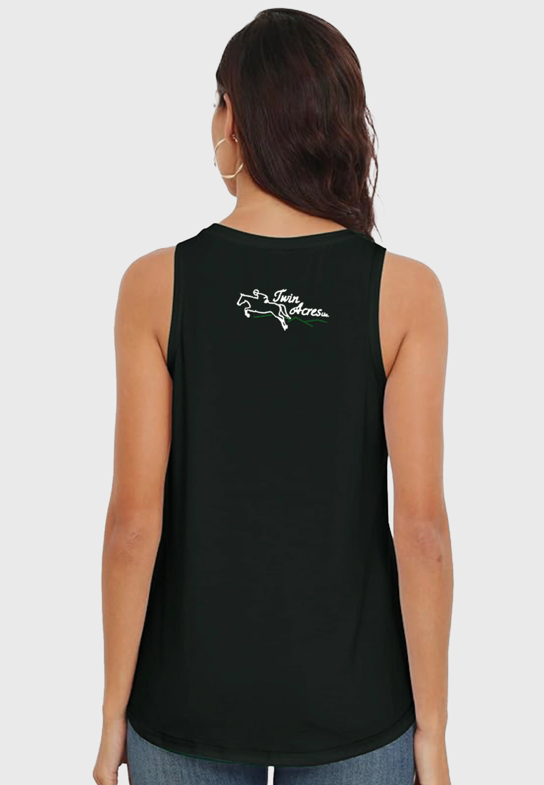 Twin Acres Smile Fish Women Crewneck Flowy Loose Fit Tank Top, 3 Color Options