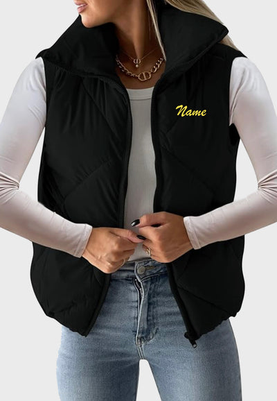 Under the Son Horsemanship Quilted Cropped Puffer Vest