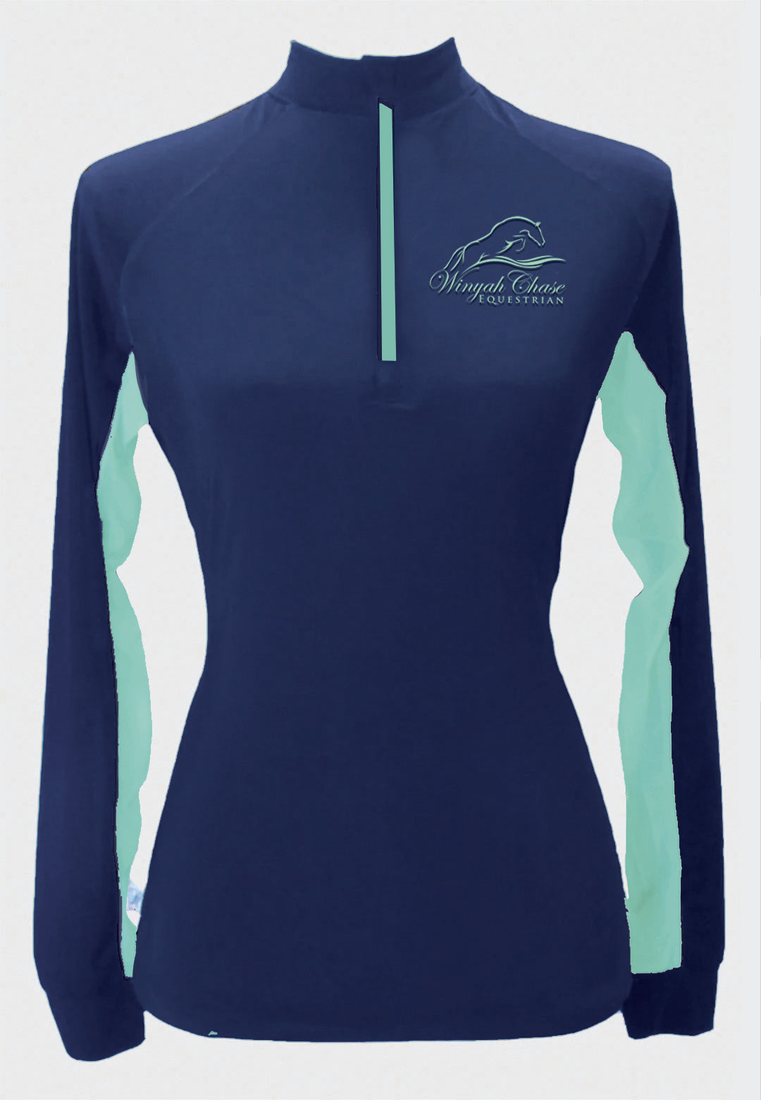 Winyah Chase Equestrian Long Sleeve Custom Sun Shirt with Contrasting Accents, Adult + Youth Sizes