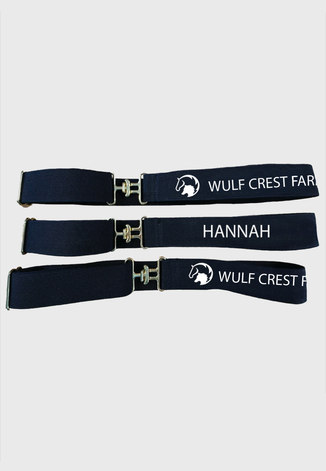 The Stables at Wulf Crest Farm Elastic-Stretch Rider Belt with Gold Surcingle Buckle