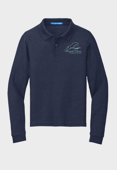 Winyah Chase Equestrian Port Authority® Silk Touch™ Long Sleeve Polo - Ladies, Mens, + Youth Sizes