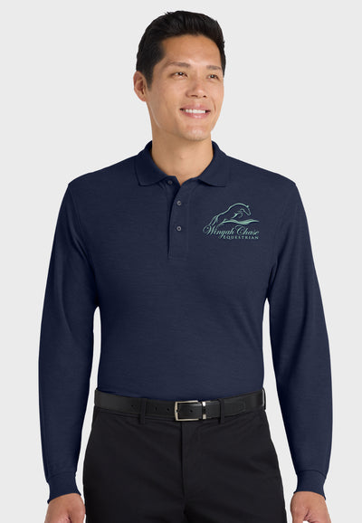 Winyah Chase Equestrian Port Authority® Silk Touch™ Long Sleeve Polo - Ladies, Mens, + Youth Sizes