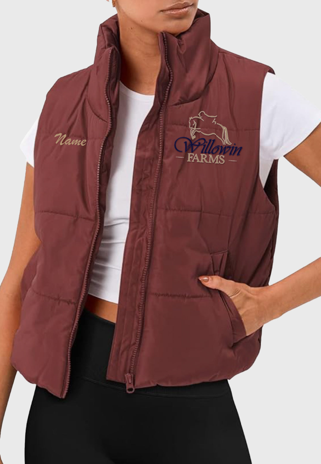 Willowin Farms AUTOMET womens Cropped Puffer Vest, 3 Color Options