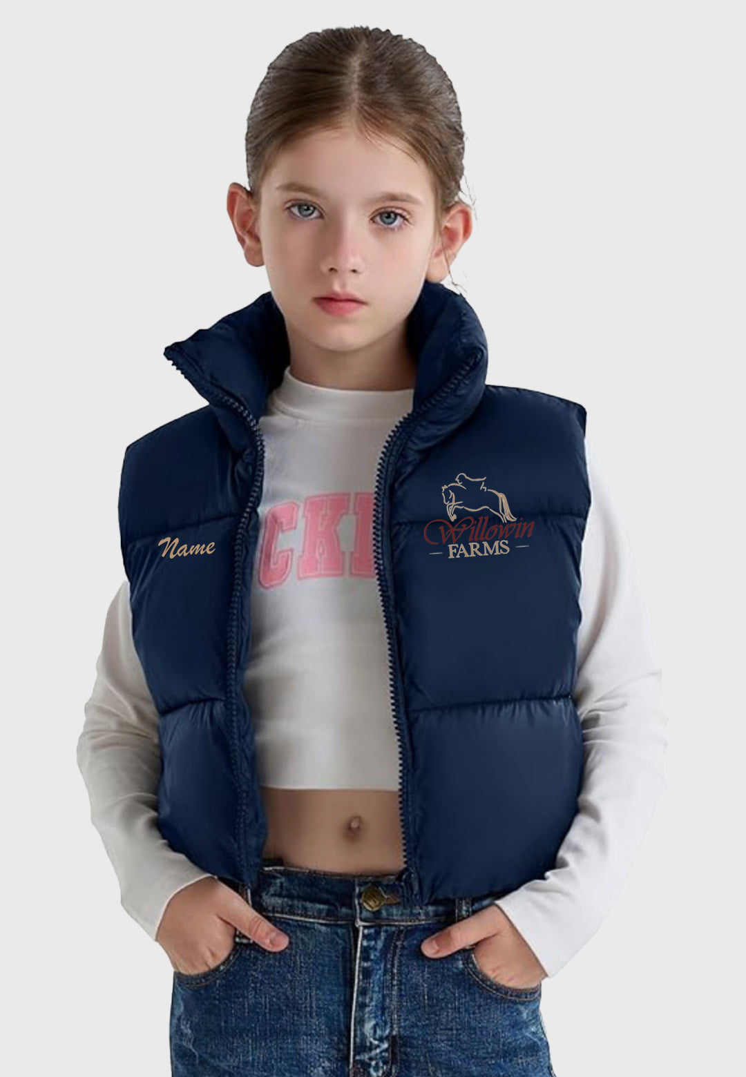 Willowin Farms Maoo Garden Girls Cropped Lightweight Puffer Vest