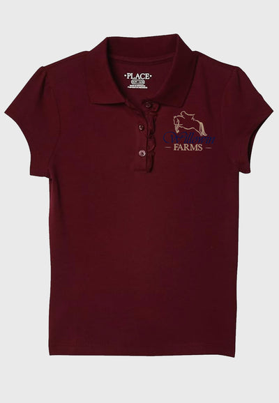 Willowin Farms The Children's Place Girls' Short Sleeve Ruffle Pique Polo, 4 Color Options