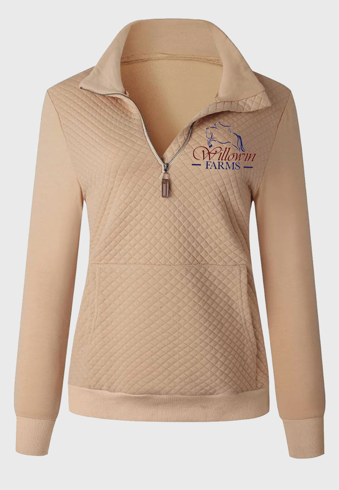 Willowin Farms BTFBM Ladies Quilted 1/4 Zip Sweatshirt, 3 Color Options