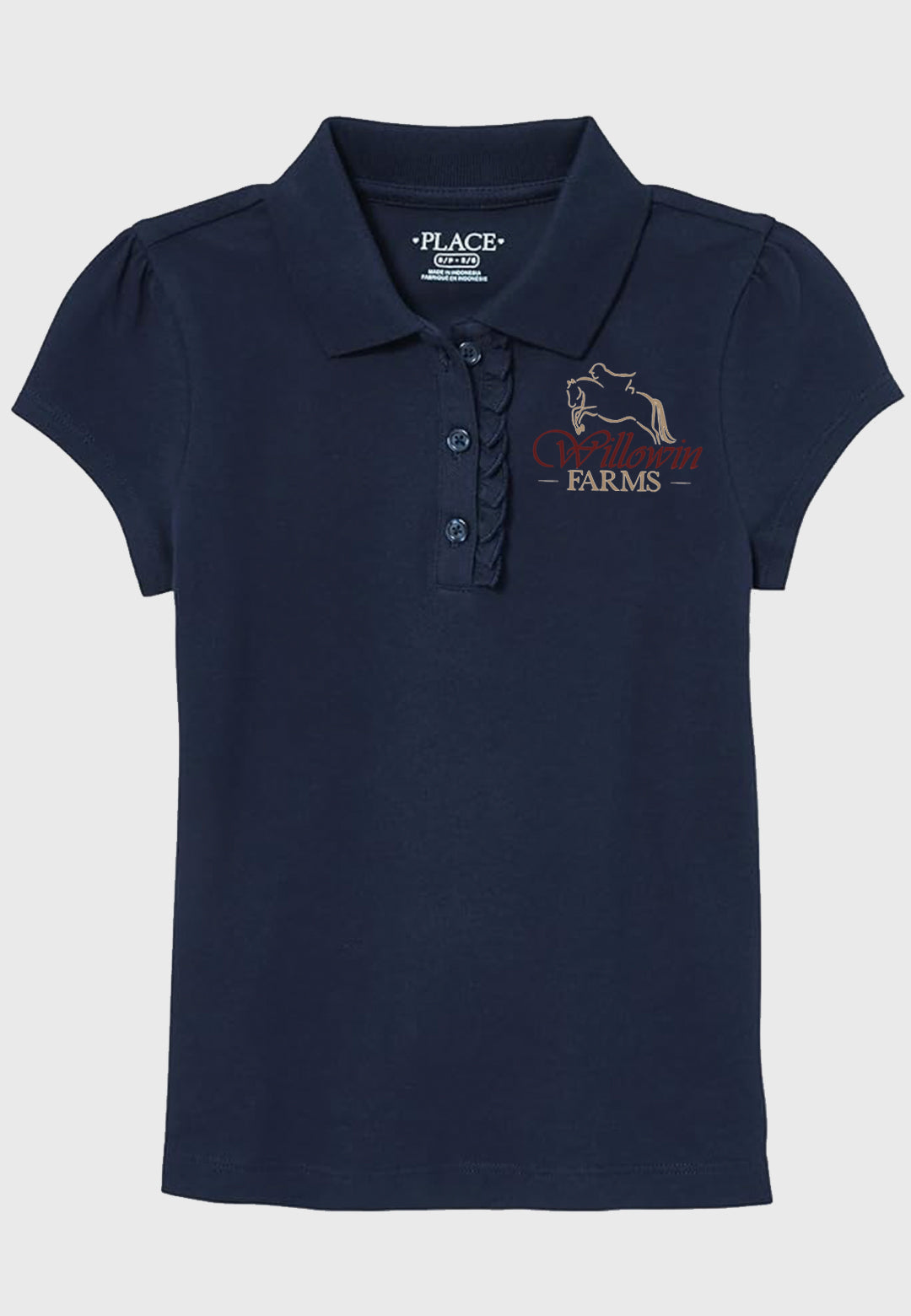 Willowin Farms The Children's Place Girls' Short Sleeve Ruffle Pique Polo, 4 Color Options