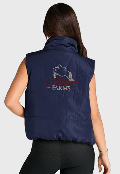 Willowin Farms AUTOMET womens Cropped Puffer Vest, 3 Color Options