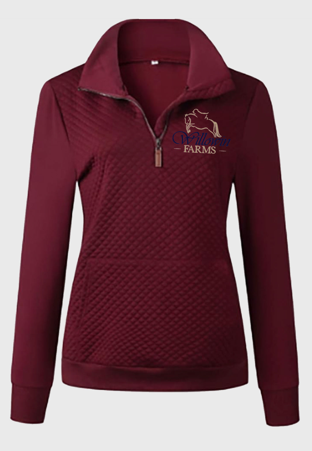 Willowin Farms BTFBM Ladies Quilted 1/4 Zip Sweatshirt, 3 Color Options
