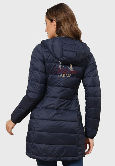 Willowin Farms ROYAL MATRIX Women's Long Packable Puffer Coat with hood, 2 Color options