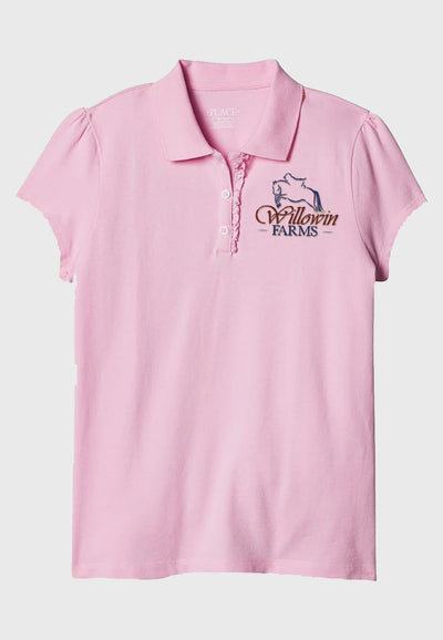 Willowin Farms The Children's Place Girls' Short Sleeve Ruffle Pique Polo, 4 Color Options
