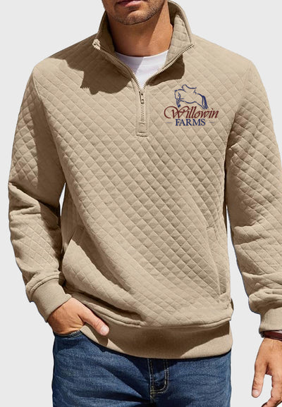 Willowin Farms Mens Quilted 1/4 Zip with Pockets, 3 Color Options
