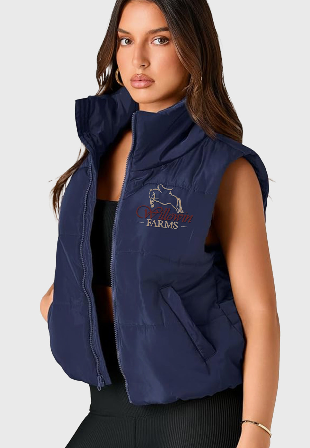 Willowin Farms AUTOMET womens Cropped Puffer Vest, 3 Color Options