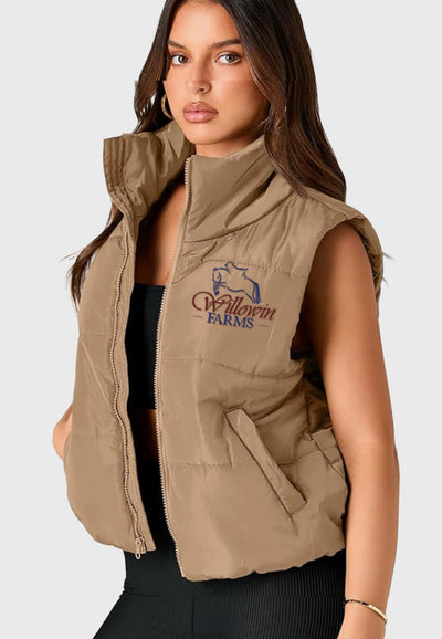 Willowin Farms AUTOMET womens Cropped Puffer Vest, 3 Color Options