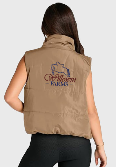 Willowin Farms AUTOMET womens Cropped Puffer Vest, 3 Color Options