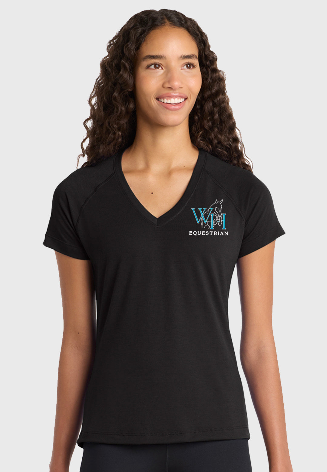 White Horse Equestrian Sport-Tek® Ladies Ultimate Performance V-Neck tee, 2 Color Options