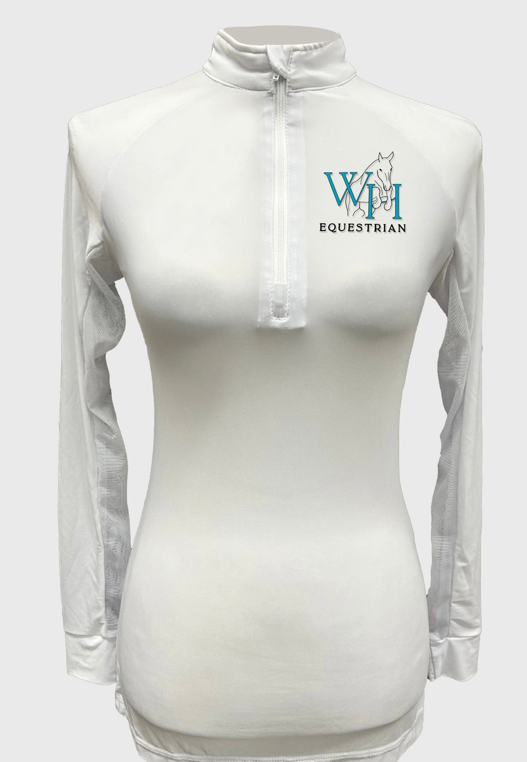 White Horse Equestrian Long Sleeve Custom Sun Shirt, Adult + Youth Sizes, 3 Color Options