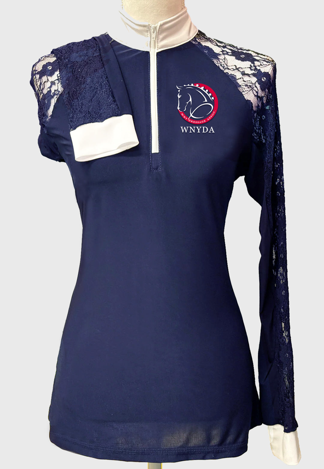 WNYDA Long Sleeve Show Shirt with Lace Sleeves, Ladies + Youth
