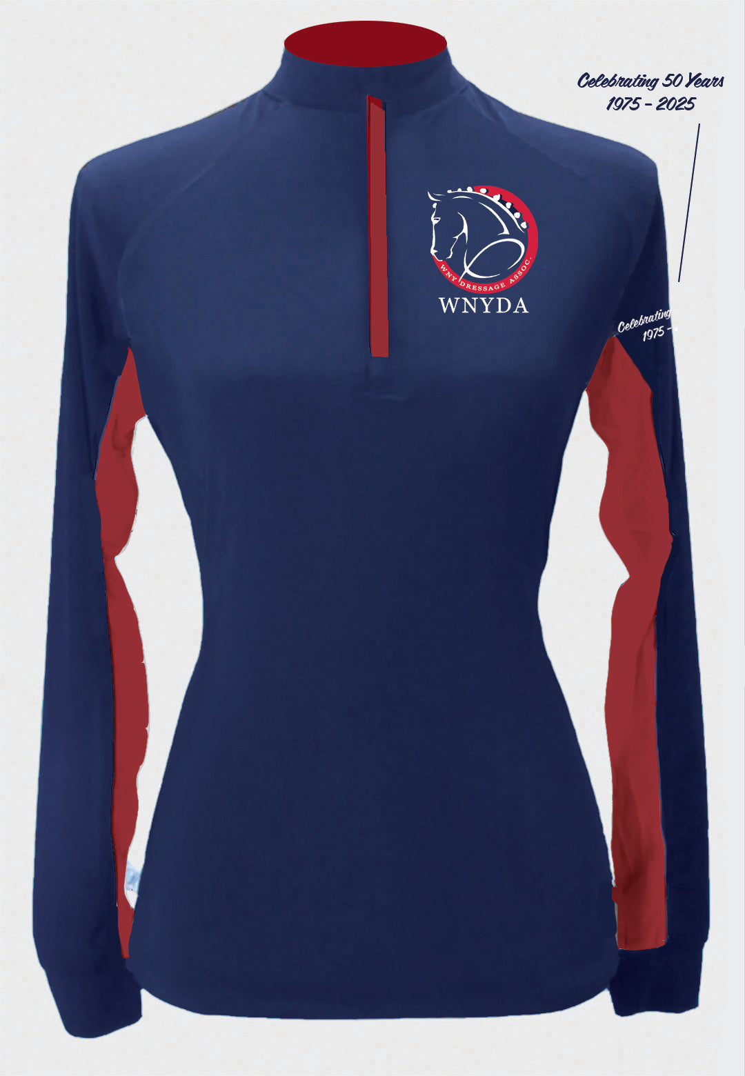 WNYDA Long Sleeve Custom Sun Shirt with Contrasting Accents, Mens, Ladies, + Youth Sizes
