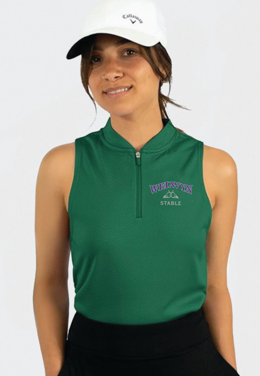 Welwyn Stable Three Sixty Six Ladies Sleeveless Polo with Zipper, 3 Color Options