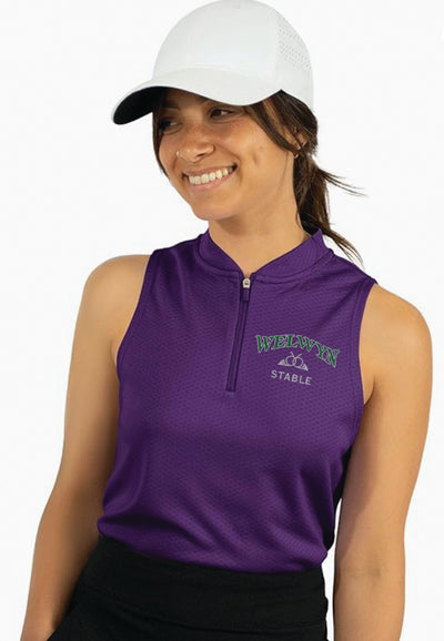 Welwyn Stable Three Sixty Six Ladies Sleeveless Polo with Zipper, 3 Color Options