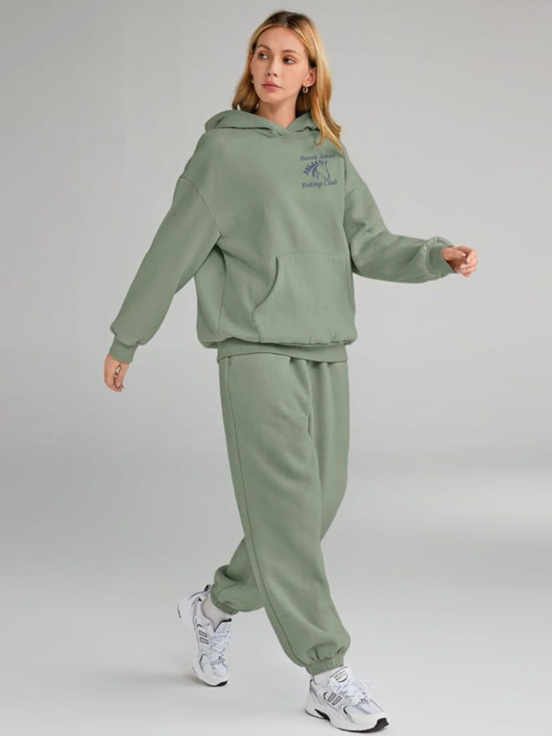 Sneak Away Riding Club Womens 2-Piece Lounge Hoodie Oversized Sweatsuit Set