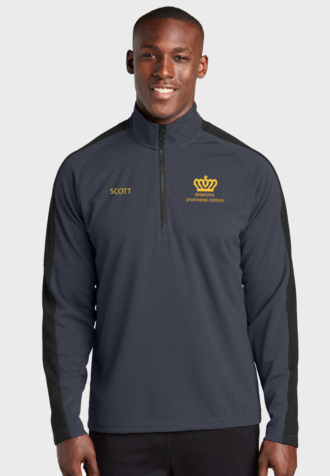Snowdonia Sport-Tek® Sport-Wick® Mens Textured Colorblock 1/4-Zip Pullover