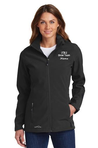 Triple Bar Stables Eddie Bauer® Ladies Hooded Soft Shell Parka - Black Show Team