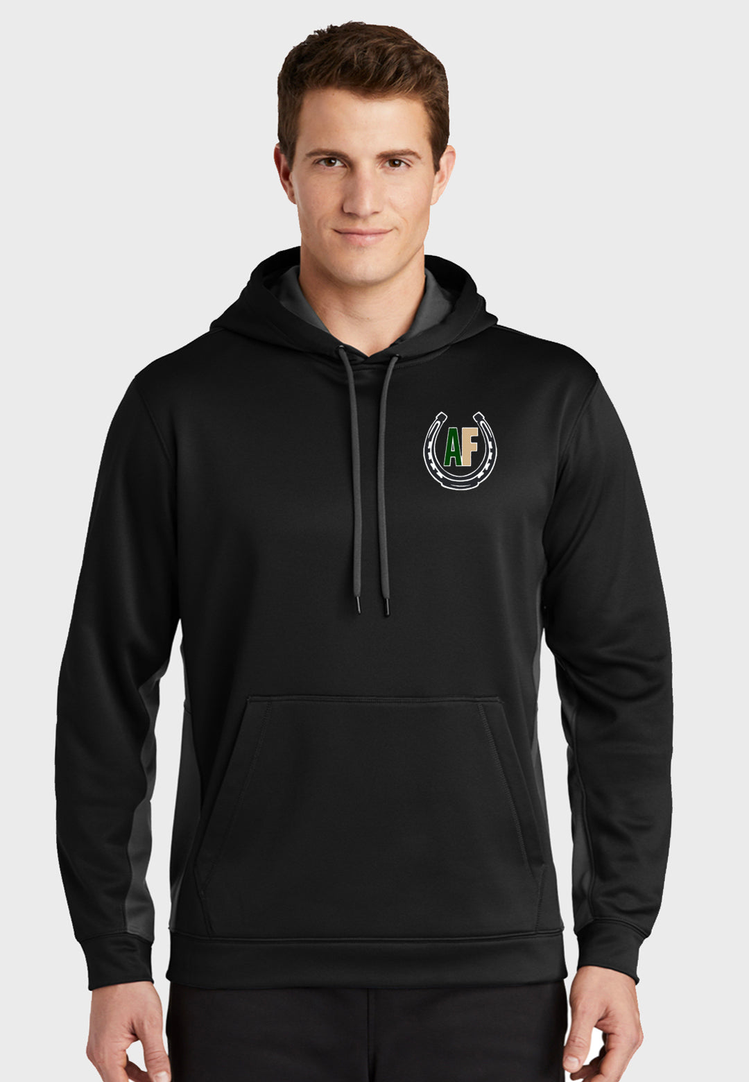 Amblefoot Farms Sport-Tek® Men's Sport-Wick® Fleece Colorblock Hooded Pullover - Black
