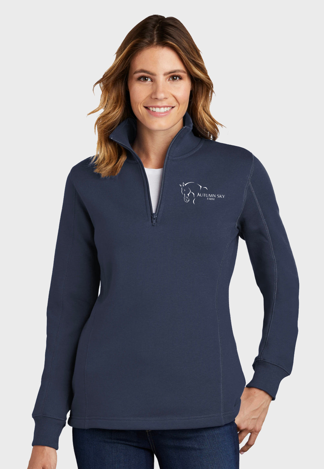 Autumn Sky Farm Sport-Tek® Ladies 1/4-Zip Sweatshirt - Navy