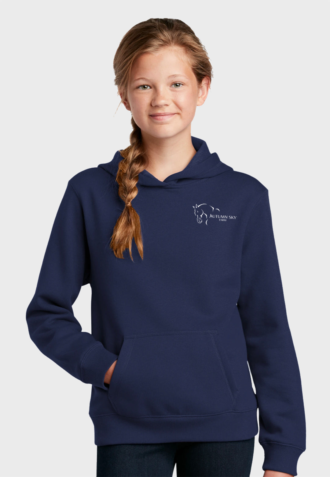 Autumn Sky Farm Sport-Tek®  Youth Hooded Sweatshirt - Navy