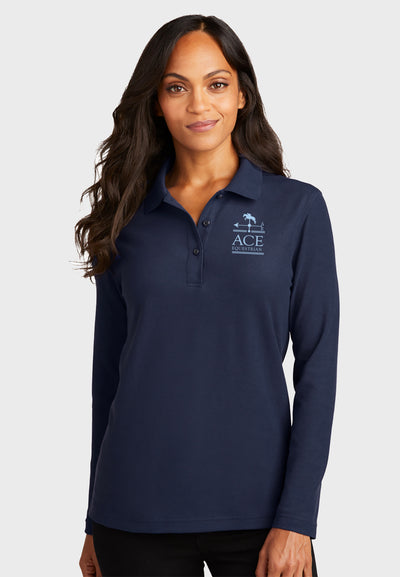 Ace Equestrian Port Authority® Ladies Silk Touch™ Long Sleeve Polo - 2 Color options