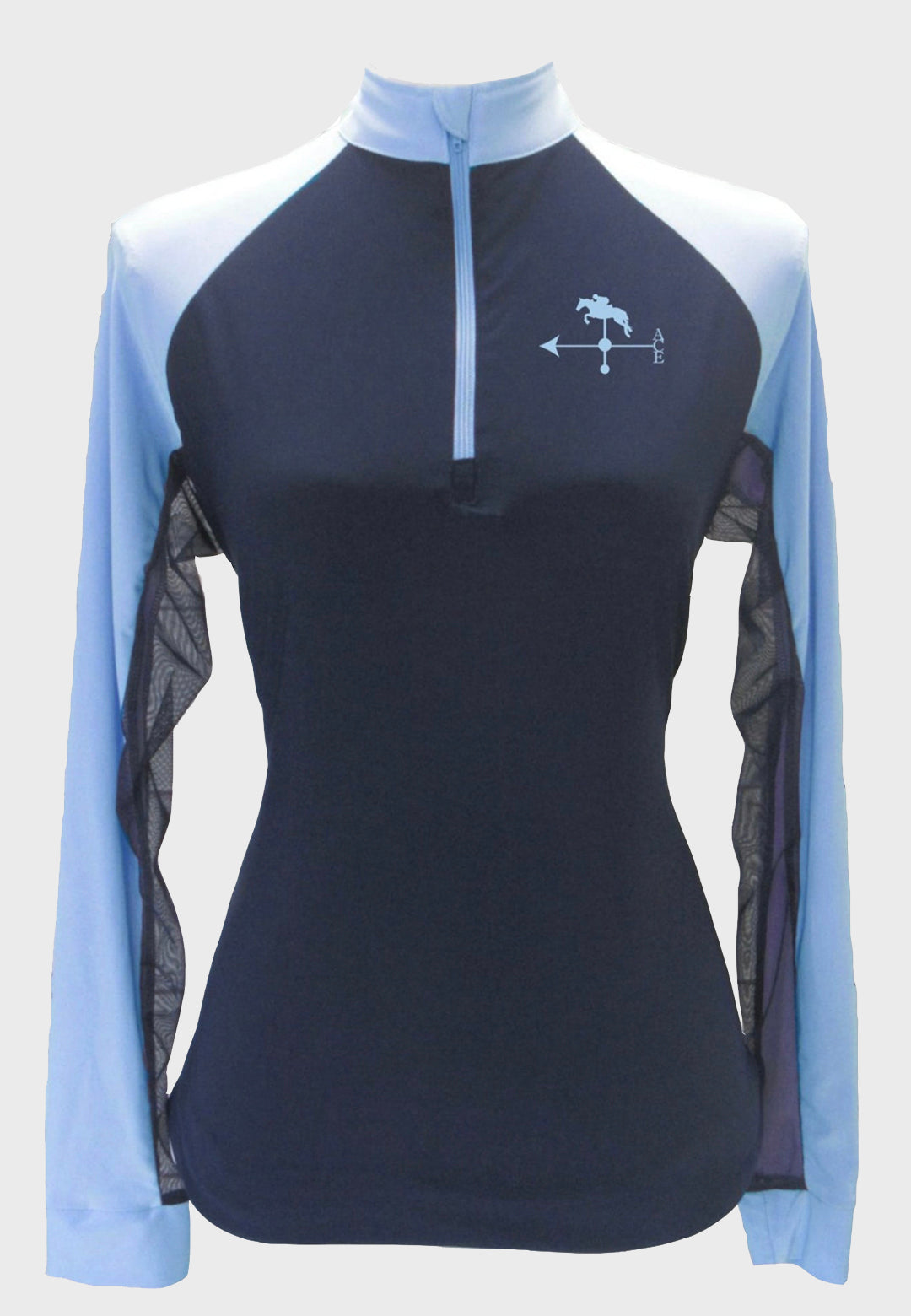 ACE Equestrian Navy/Baby Blue Custom Sun Shirt - Adult + Youth Sizes
