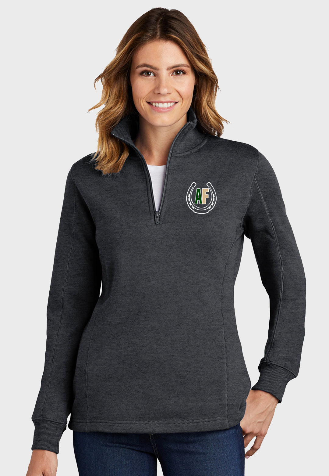 Amblefoot Farms Sport-Tek® Ladies 1/4-Zip Sweatshirt - Dark Grey
