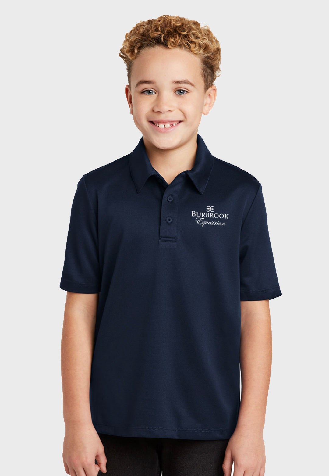 Burbrook Equestrian Youth Port Authority® Silk Touch™ Polo - Navy