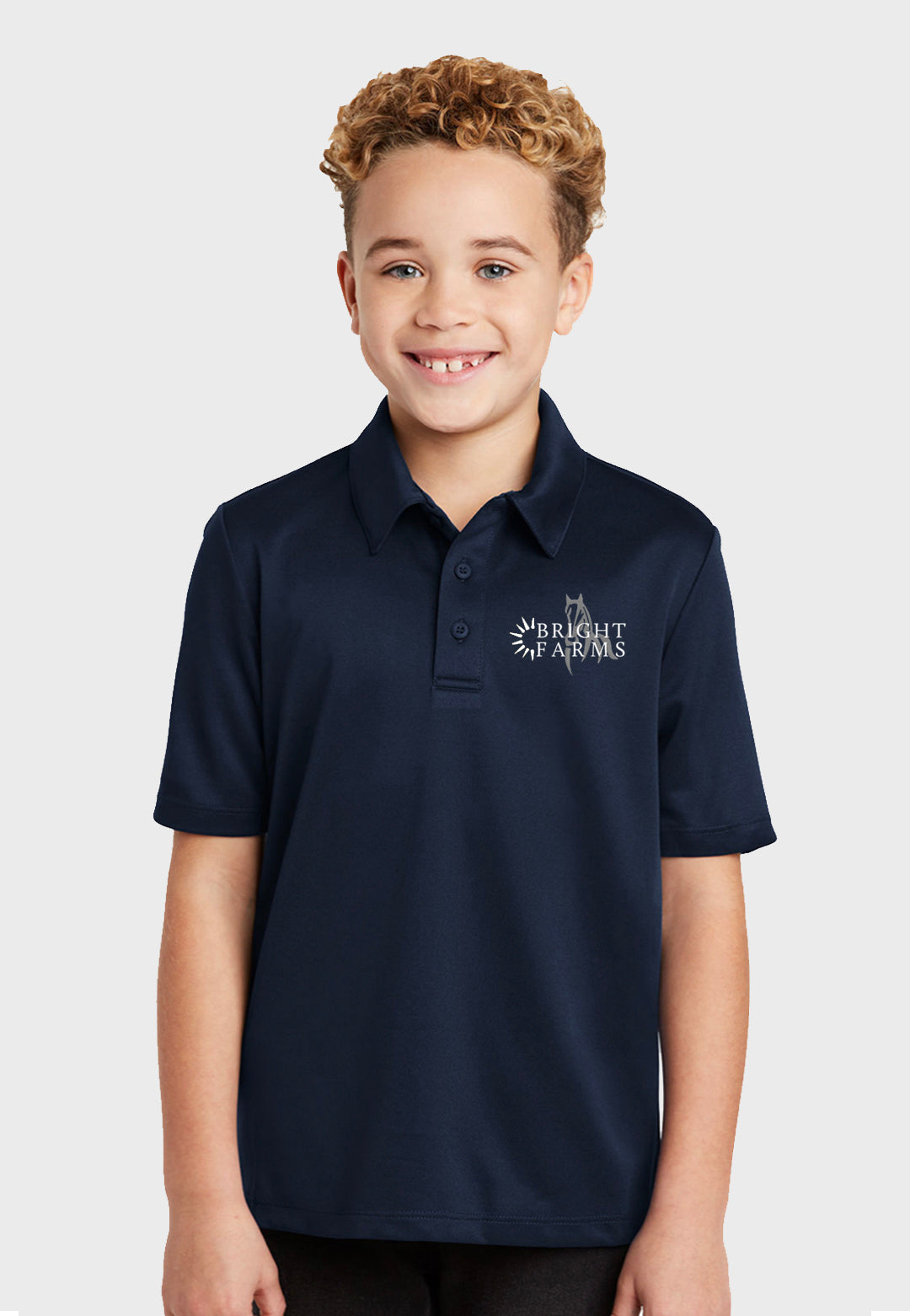 Bright Farms Youth Port Authority® Silk Touch™ Navy Polo
