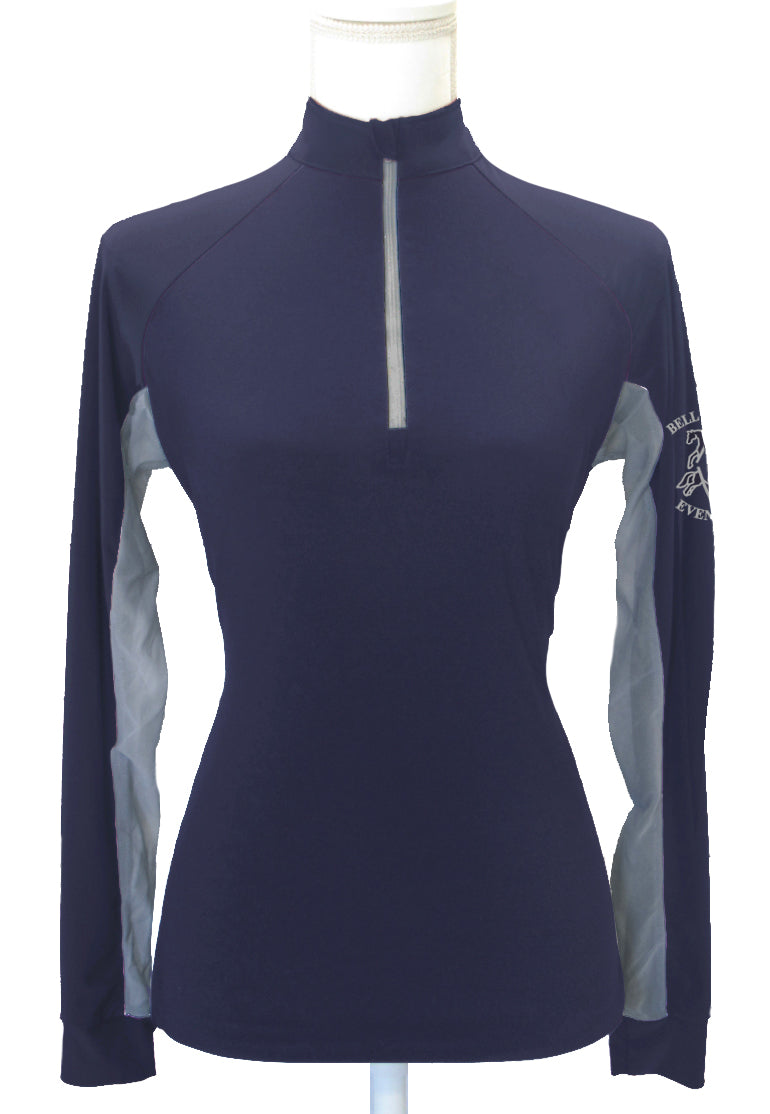 Bell Mountain Eventing Custom Sun Shirt - Navy with Silver Grey Accents    Adult + Youth Sizes