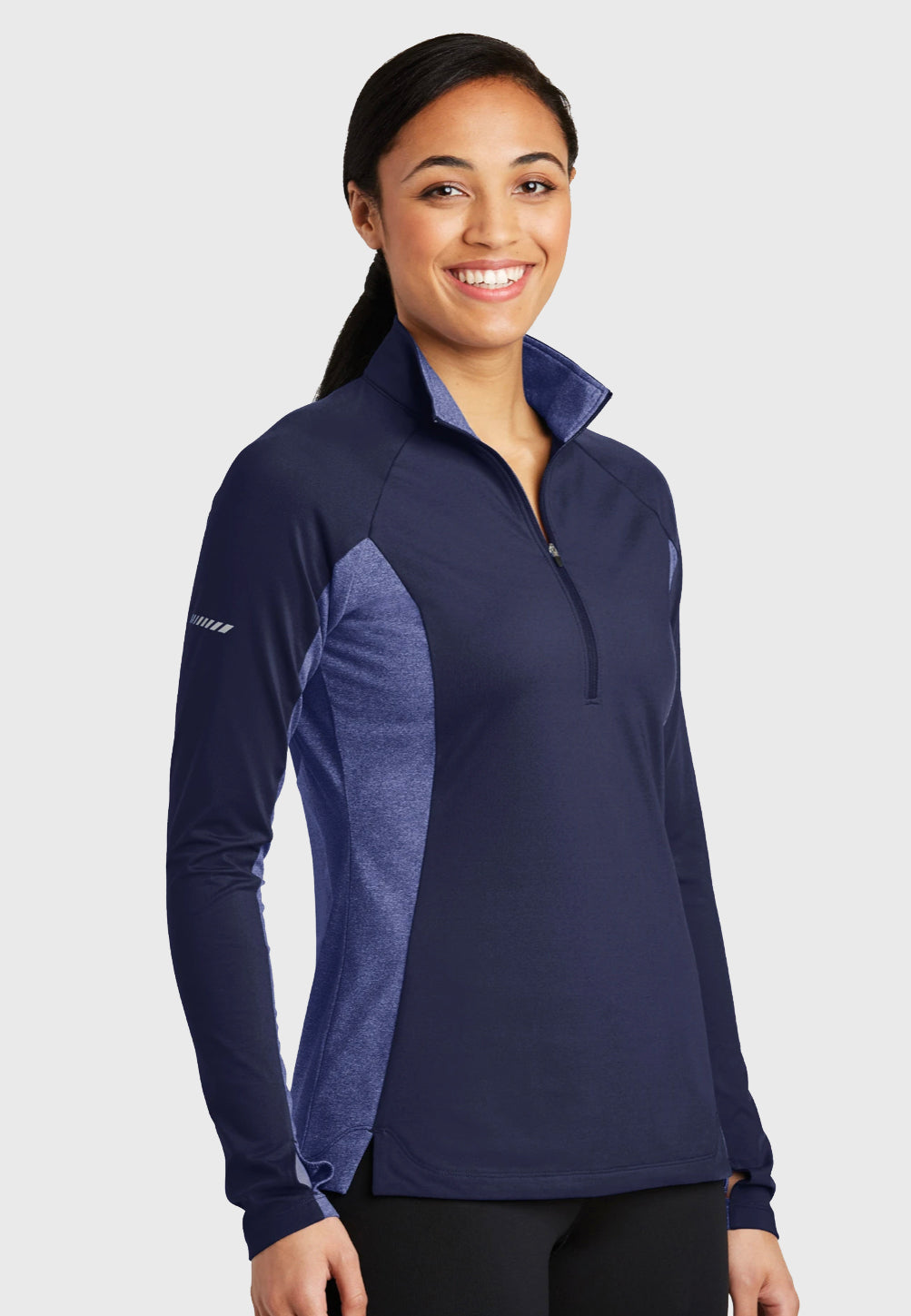 Equi-Best Sport-Tek® Ladies Sport-Wick® Stretch Contrast 1/2-Zip Pullover - Navy