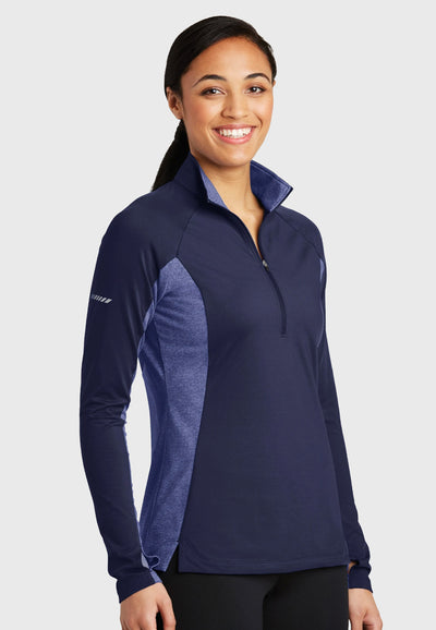 Equi-Best Sport-Tek® Ladies Sport-Wick® Stretch Contrast 1/2-Zip Pullover - Navy